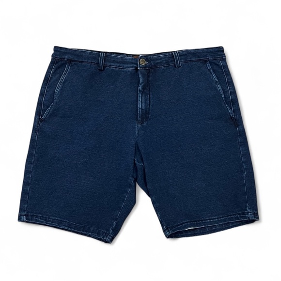 Thomas Dean Other - Thomas Dean Men’s Natural Indigo Stretch Cotton Flat Front 9” Shorts Blue 38